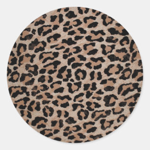 cheetah leopard print classic round sticker