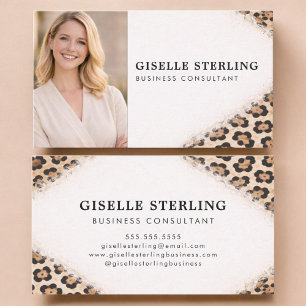 Cheetah Leopard Print Photo Professional Business Card