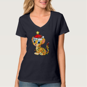Cheetah Lighting Xmas Tree Matching Cheetah Christ T-Shirt
