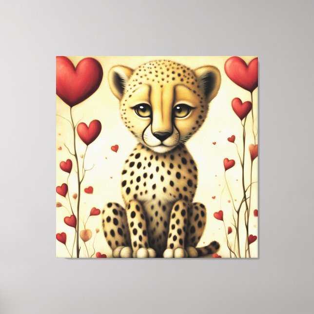 Cheetah Love 2 Canvas Print (Front)