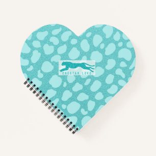 Cheetah Love - Turquoise Glitters Simulated Notebook