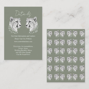 Cheetah Modern Sage Wedding Details Elegant Design Enclosure Card