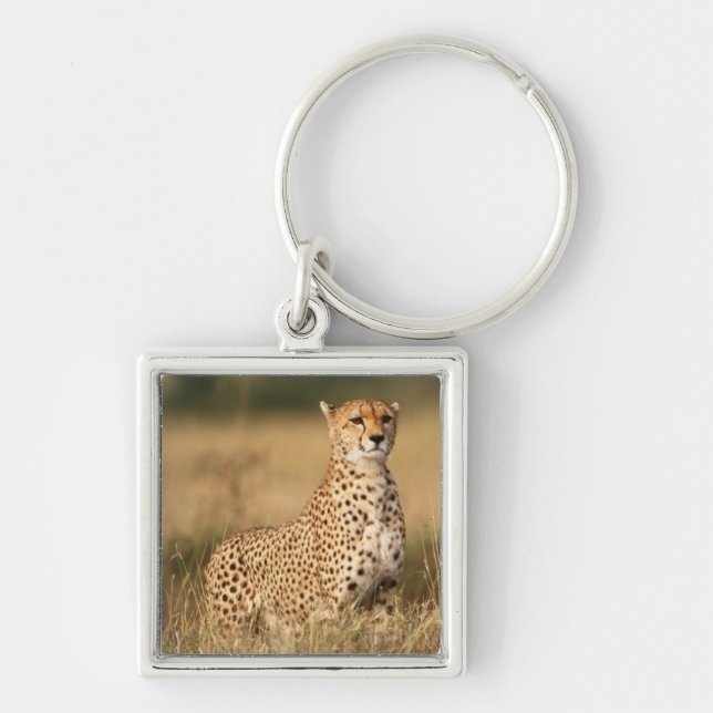 Cheetah on small mound for better visibility key ring (Front)
