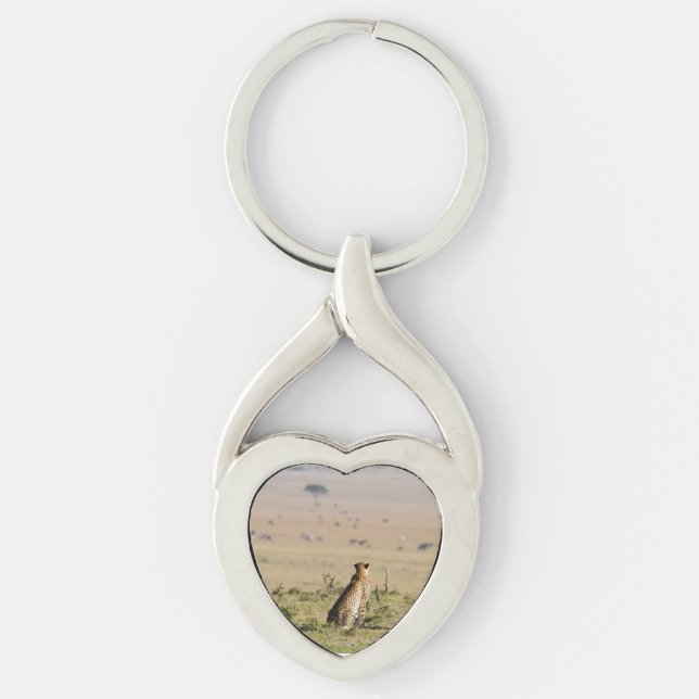 Cheetah on the look out key ring (Front)