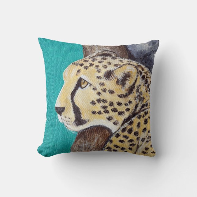 Cheetah Painting Cushion (Front)