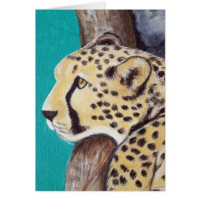 Cheetah Painting Greeting Card (Front)