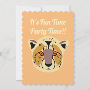 Cheetah Party Invitation, Birthday Party, Invitation