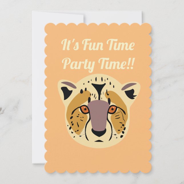 Cheetah Party Invitation, Birthday Party, Invitation (Front)