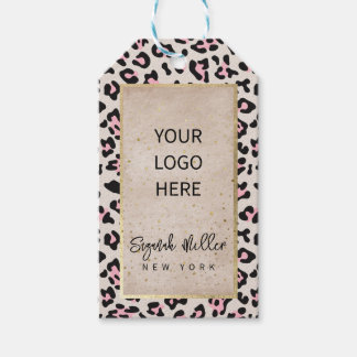 Cheetah Pattern And Gold Vintage Gift Tags