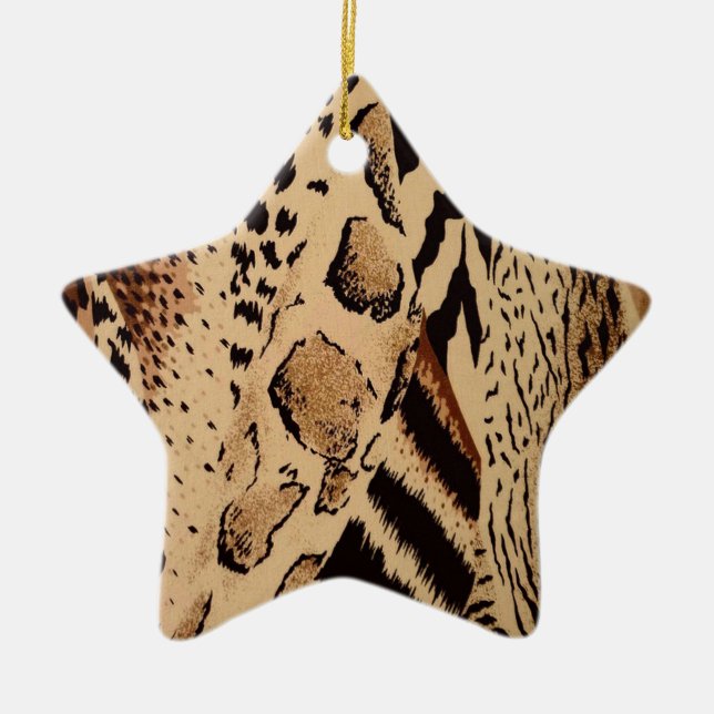 Cheetah Pattern Ceramic Tree Decoration (Front)