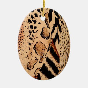 Cheetah Pattern Ceramic Tree Decoration