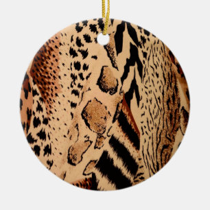 Cheetah Pattern Ceramic Tree Decoration