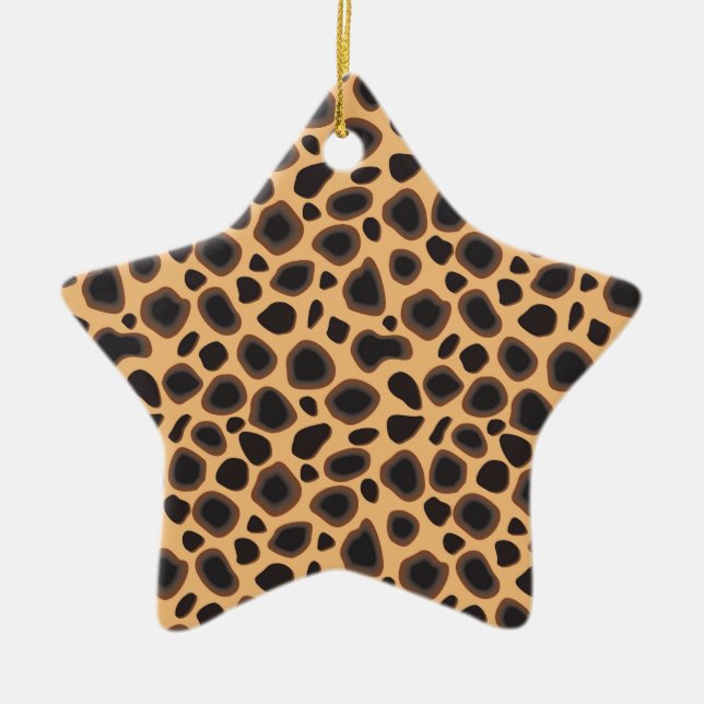 Cheetah Pattern Ceramic Tree Decoration (Front)
