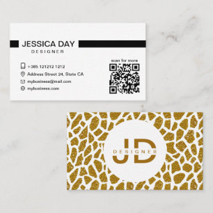 Cheetah Pattern Gold Elegant Business Card