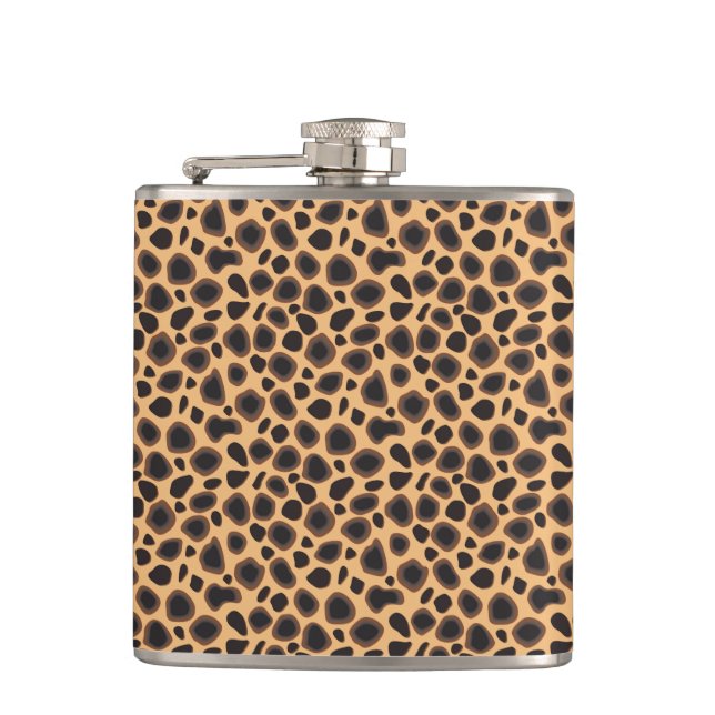 Cheetah Pattern Hip Flask (Front)