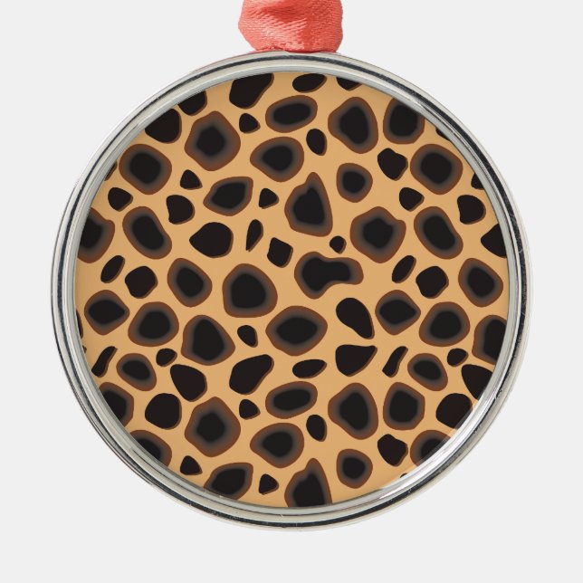 Cheetah Pattern Metal Tree Decoration (Front)