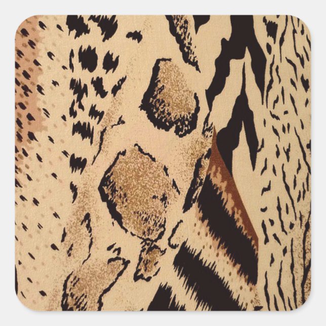 Cheetah Pattern Square Sticker (Front)