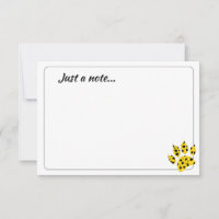 Cheetah Paw Print Custom Just a Note