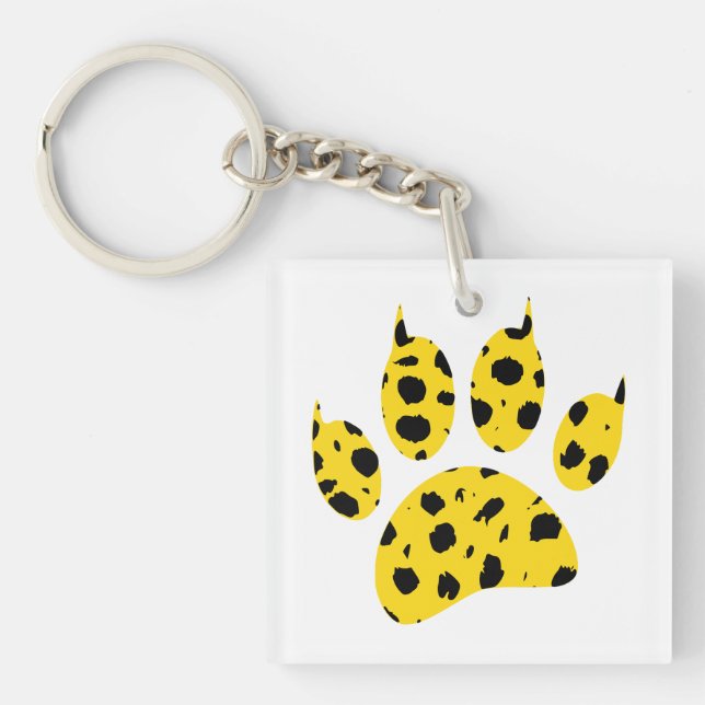 Cheetah Paw Print Key Ring (Front)