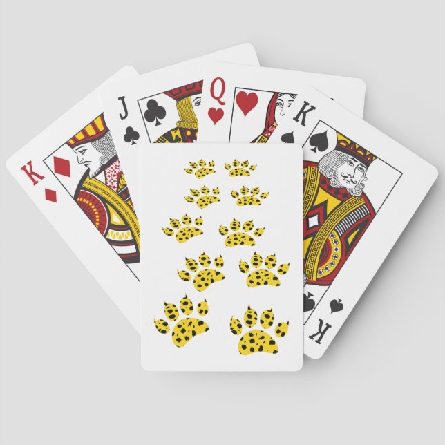 Cheetah Paw Print Playing Cards (Back)