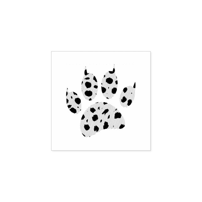 Cheetah Paw Print Rubber Stamp (Imprint)
