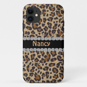 CHEETAH PERSONALIZED BLING  IPHONE 5 CASE
