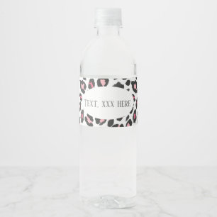 cheetah pink, animal+print, Leopard ,cheetah Water Bottle Label