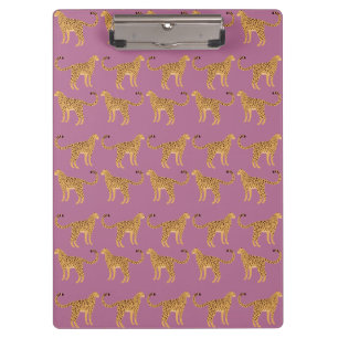 Cheetah, pink leopard clipboard