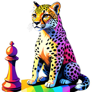 Cheetah Playing Chess - Fastest Animal on Earth T-Shirt