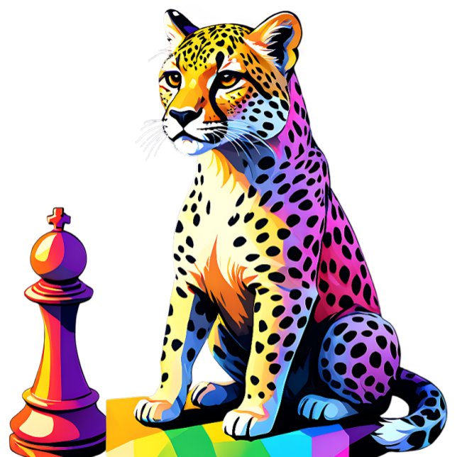 Cheetah Playing Chess - Fastest Animal on Earth T-Shirt (Cheetah playing chess cute T-Shirt.)