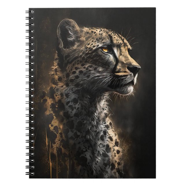 Cheetah Portrait Animal Nature Wildlife Art Spirit Notebook (Front)