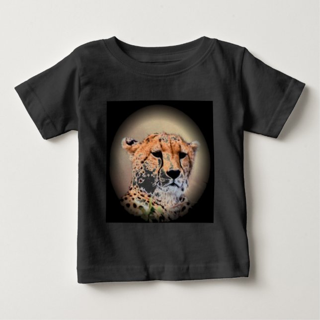 Cheetah Portrait by Full Moon: Nature's Grace Baby T-Shirt (Front)