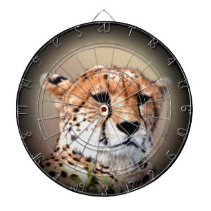 Cheetah Portrait by Full Moon: Nature's Grace Dartboard