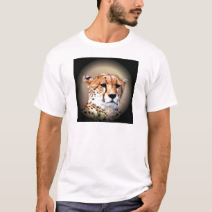 Cheetah Portrait by Full Moon: Nature's Grace T-Shirt