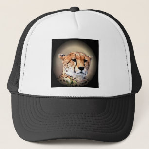 Cheetah Portrait by Full Moon: Nature's Grace Trucker Hat