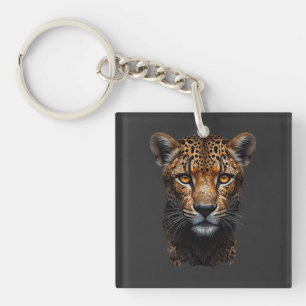 Cheetah portrait key ring