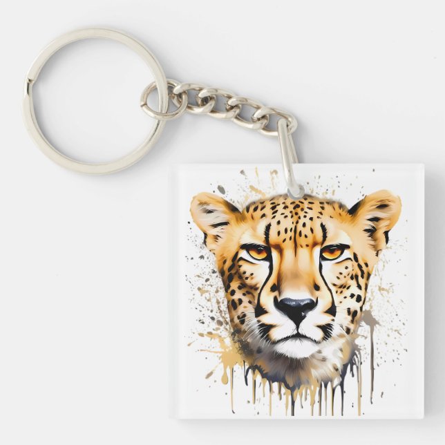 Cheetah Portrait Key Ring (Front)