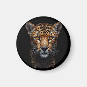 Cheetah Portrait on black Magnet