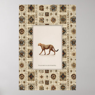Cheetah Poster Print Neutral Wildlife Wall Art