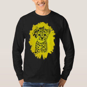 Cheetah Predator Cat Motif Animal Africa Colourful T-Shirt