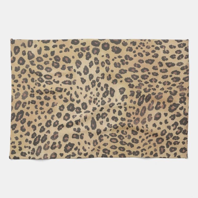 Cheetah print Animal Exotic Wild Fashionable Cat Tea Towel (Horizontal)