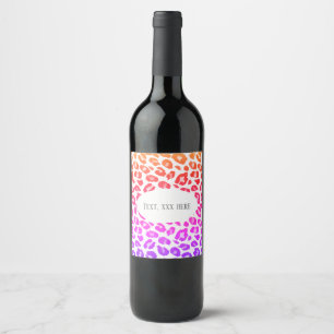 cheetah print, animal print, Leopard ,cheetah Wine Label