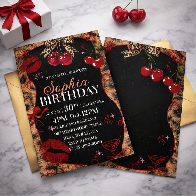 Cheetah print birthday invitation (Creator Uploaded)