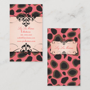 Cheetah print business cards