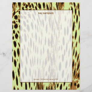 Cheetah print, cellery background letterhead