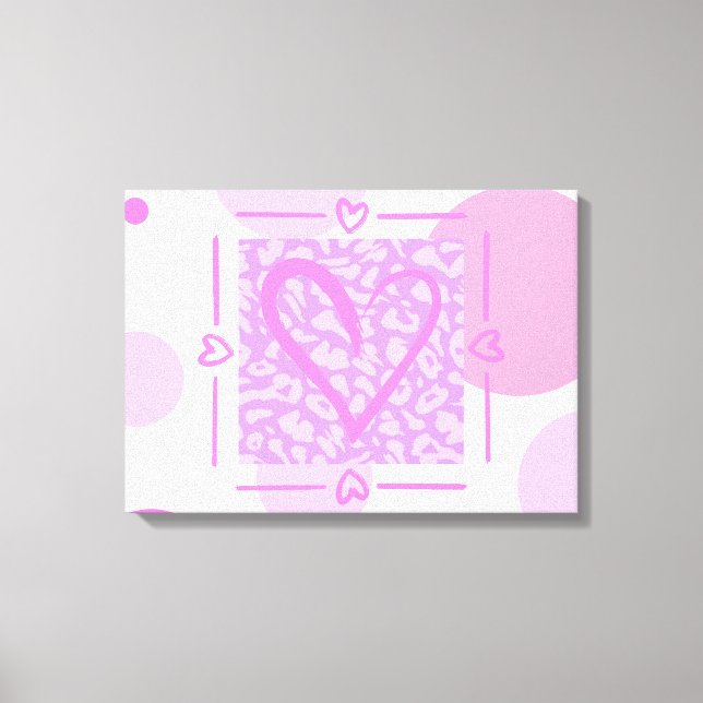 Cheetah Print Heart Polkadots Wall Art (Front)