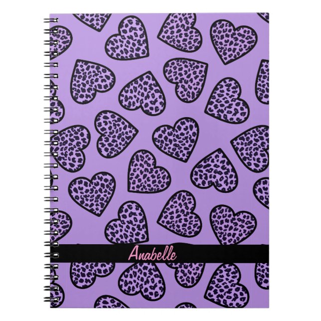 Cheetah print  hearts Notebook (Front)