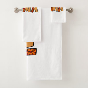 Cheetah Print Leopard Mom Bath Towel Set