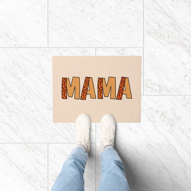 Cheetah Print Leopard Mum Doormat (Indoor)