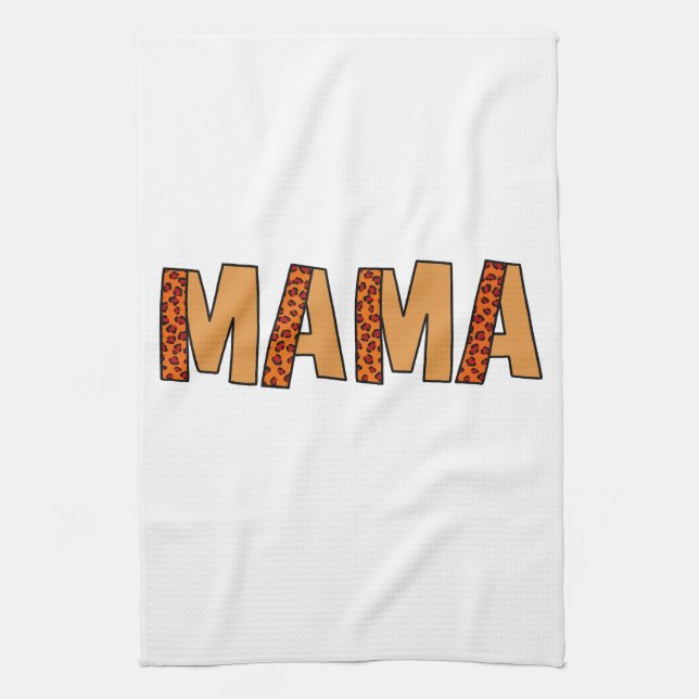 Cheetah Print Leopard Mum Tea Towel (Vertical)